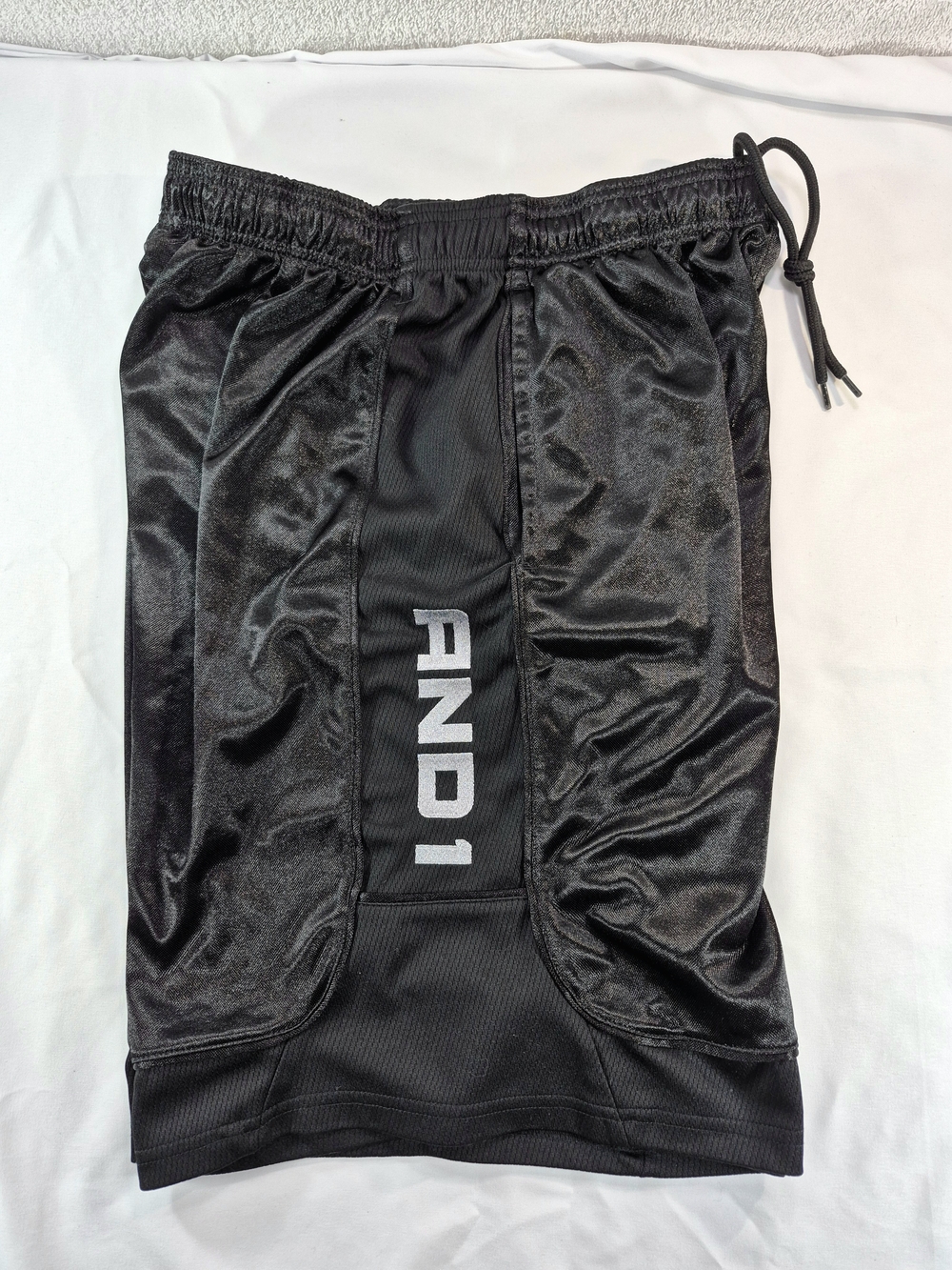 AND1 Men's Black All Court Dazzle Basketball Shorts Size L. Streetwear Gym 90s